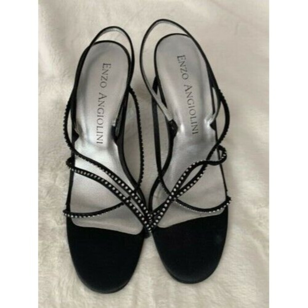 New Enzo Angiolini strappy heel with silver bling Sz 7